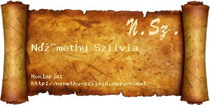 Némethy Szilvia névjegykártya